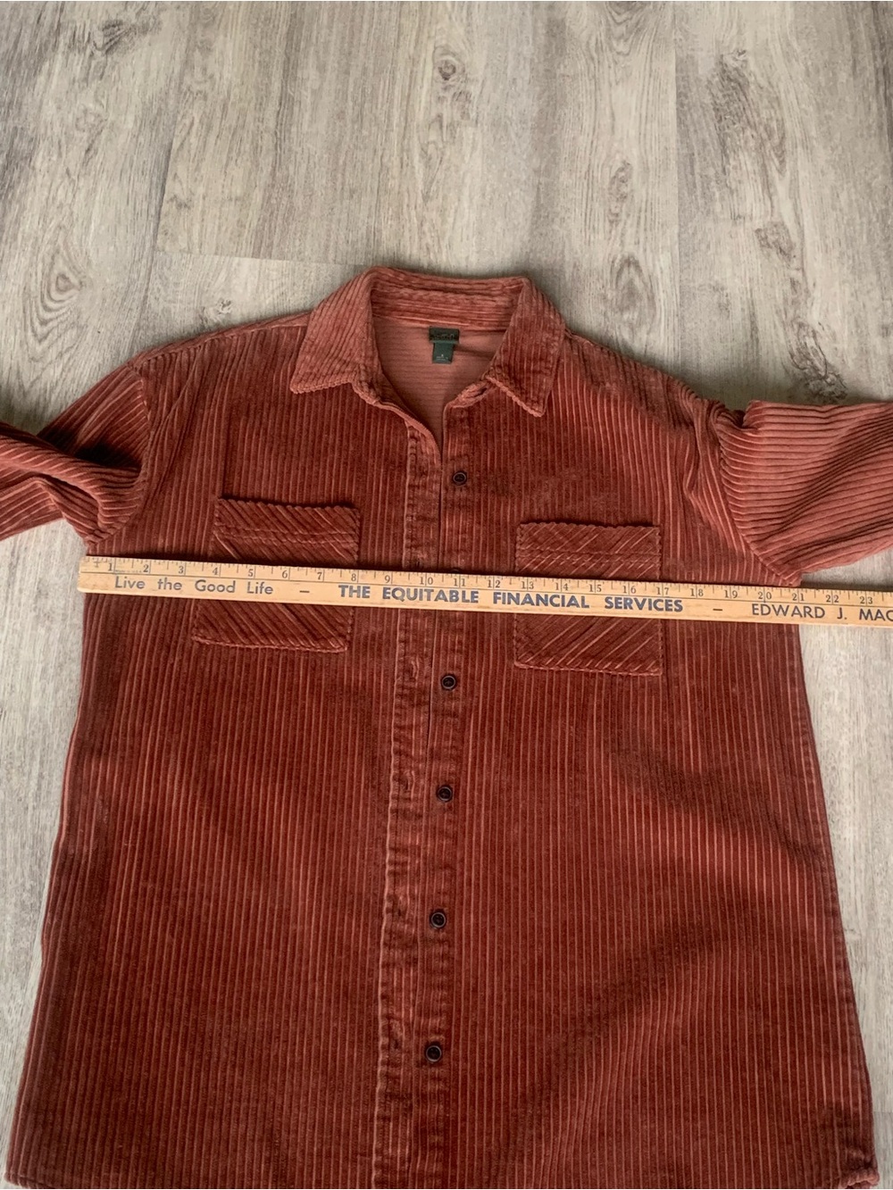 Wild Fable corduroy button down shirt/ shacket. Terracotta color size small - Picture 3 of 7